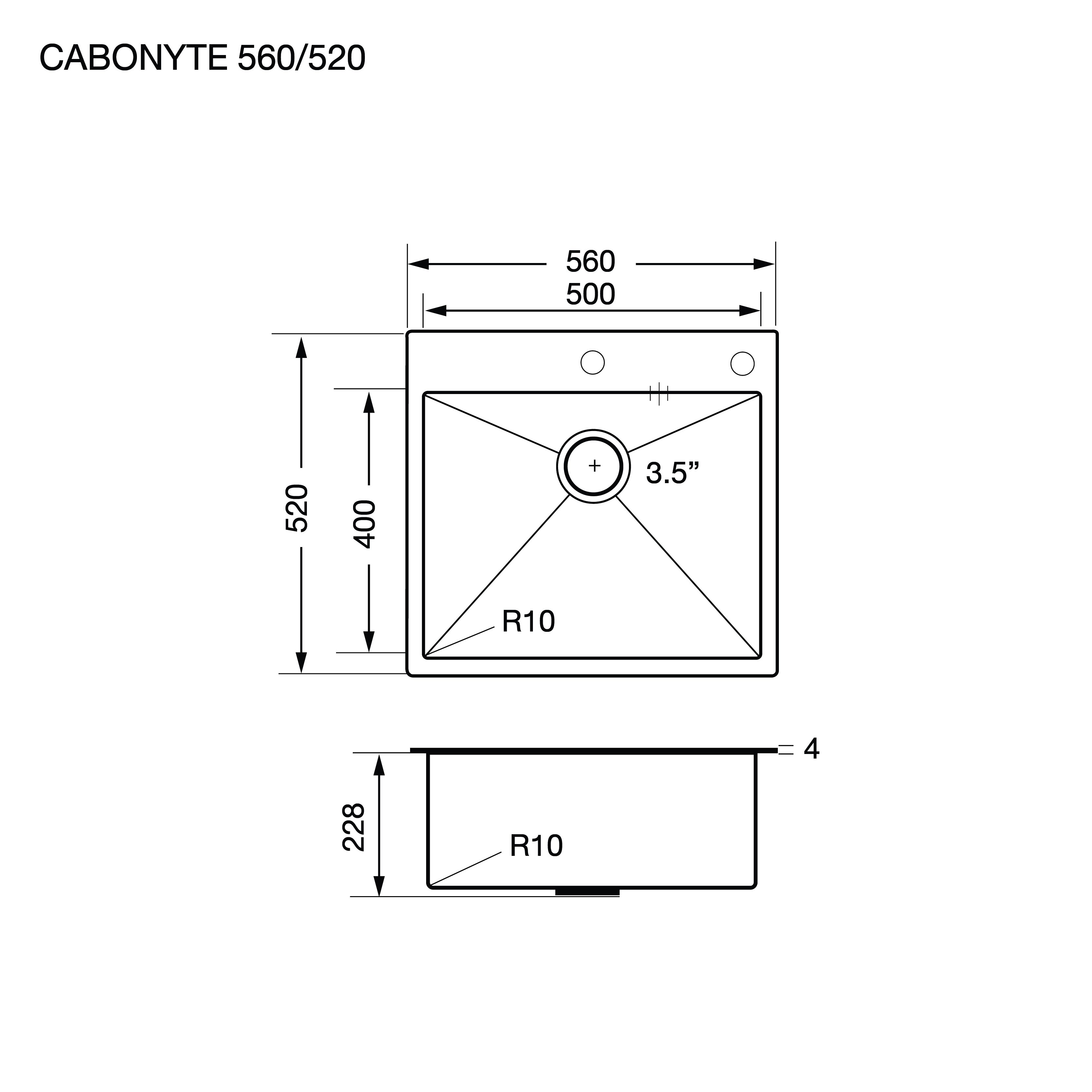 ซิงค์ล้างจานสแตนเลสสีดำ 1 หลุม ซิงค์ผิวพิเศษ EVE CARBONYTE 560/520 ขนาด 56 ซม. สีดำ_5